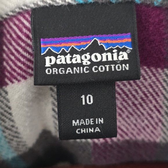 Patagonia Plaid Long Sleeve Button down Shirt  Size 10 - Picture 3 of 5